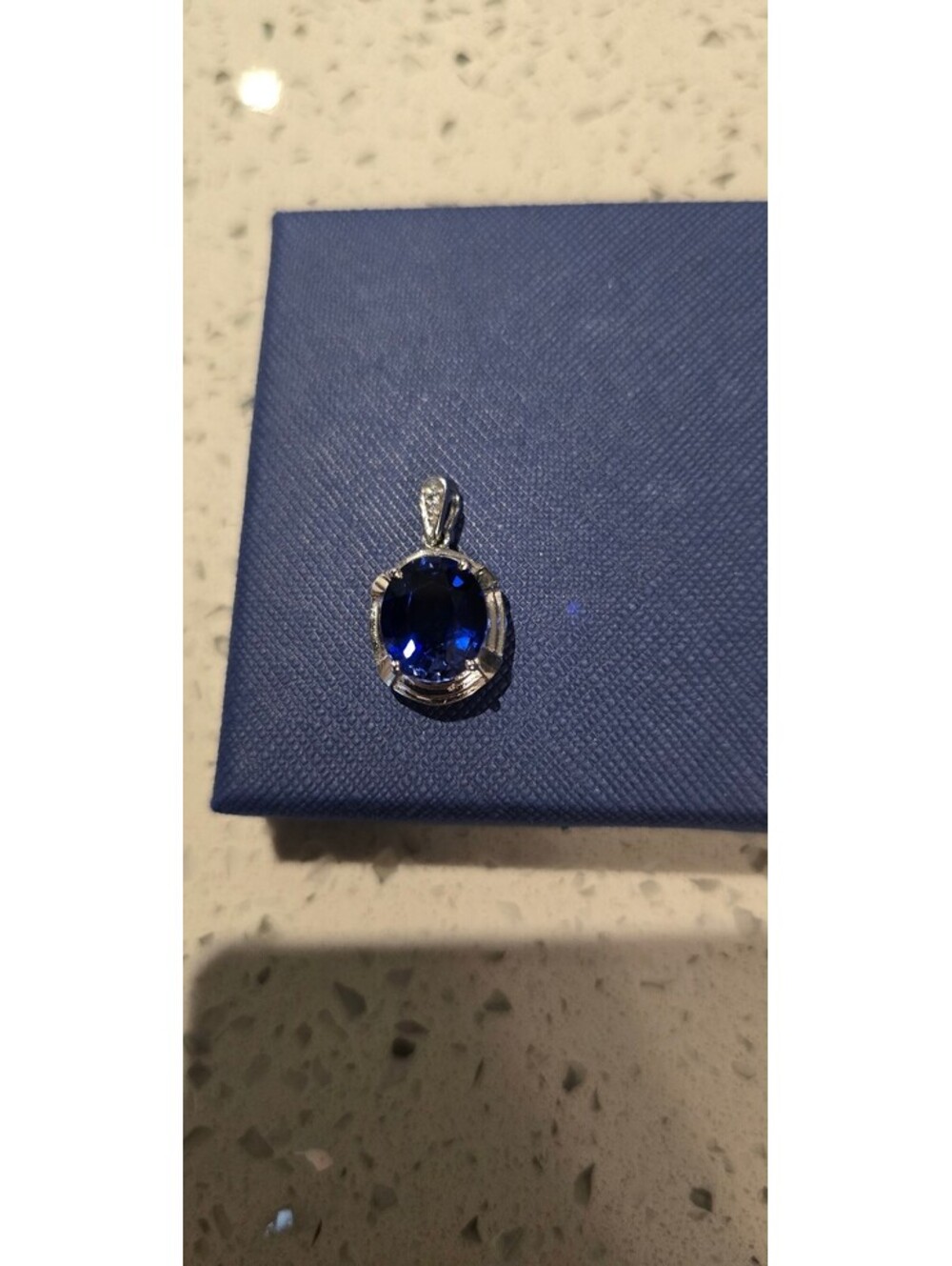 Sapphire Ring sz 8 and Pendant set in S925